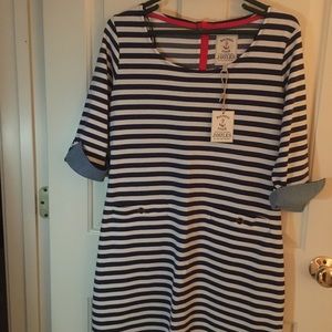 Joules navy striped mariners dress